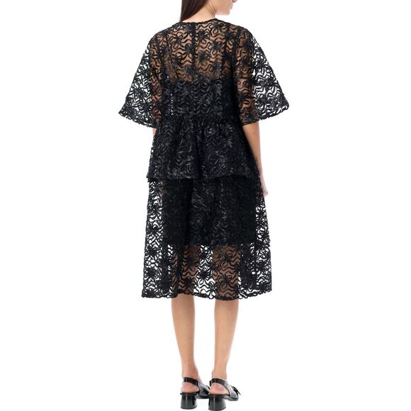 Stunning Black Ribbon Tulle Flounce Dress for Women - Picture 2 of 3